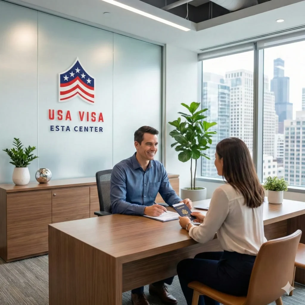 צוות המומחים של USA Visa Esta Center במשרדי המרכז